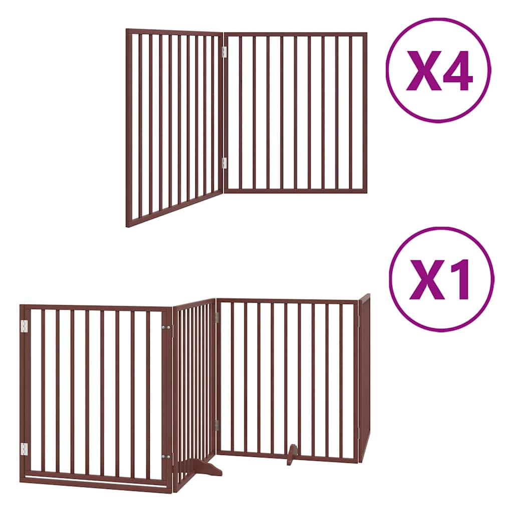 vidaXL Διαχωριστικό Σκύλων/Πόρτα Πτυσσόμενο 12 Πάνελ 960εκ Ξύλο Λεύκας