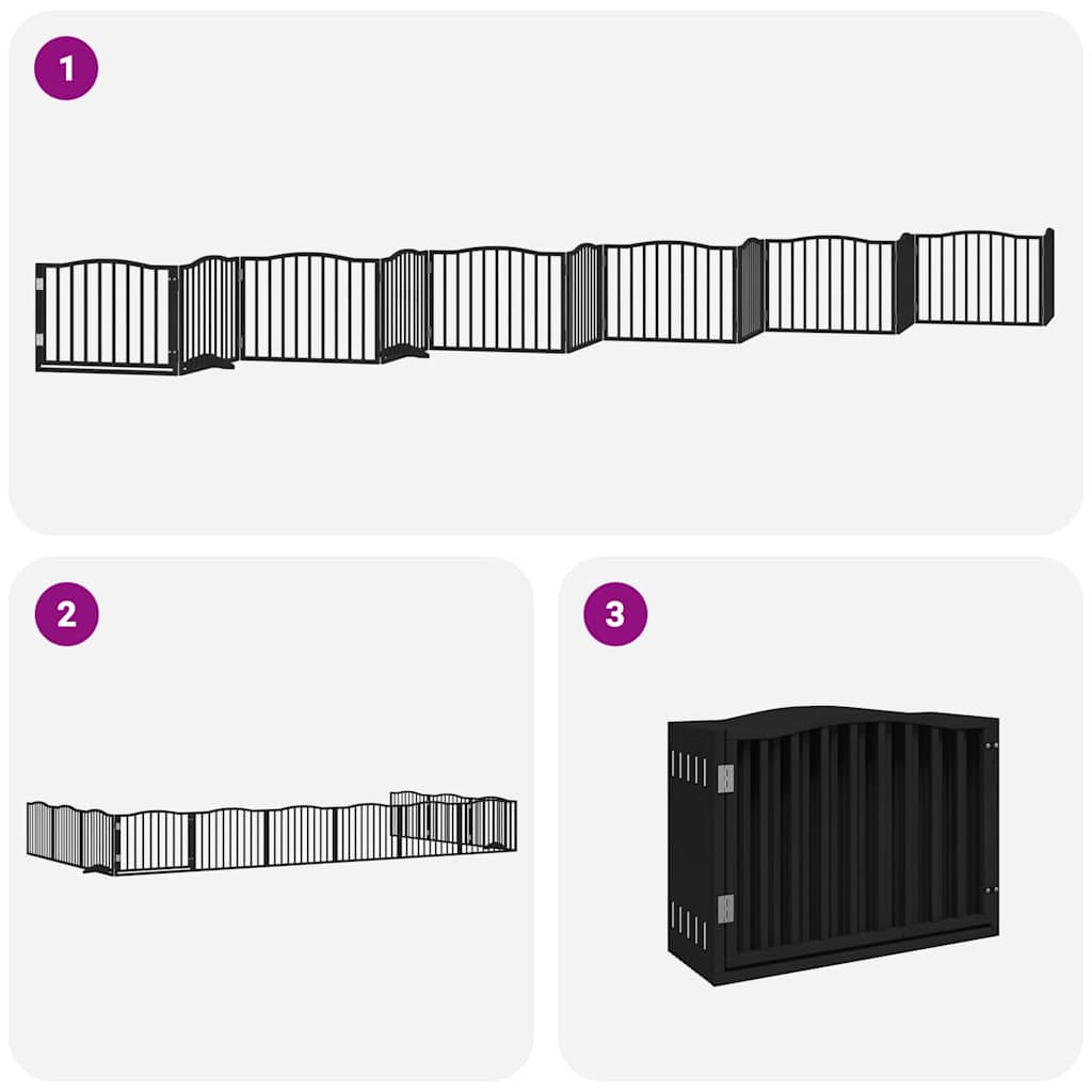 vidaXL Διαχωριστικό Σκύλων/Πόρτα Πτυσσόμενο 12 Πάνελ 960εκ Ξύλο Λεύκας