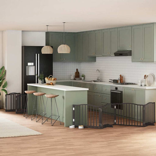 vidaXL Διαχωριστικό Σκύλων/Πόρτα Πτυσσόμενο 12 Πάνελ 960εκ Ξύλο Λεύκας