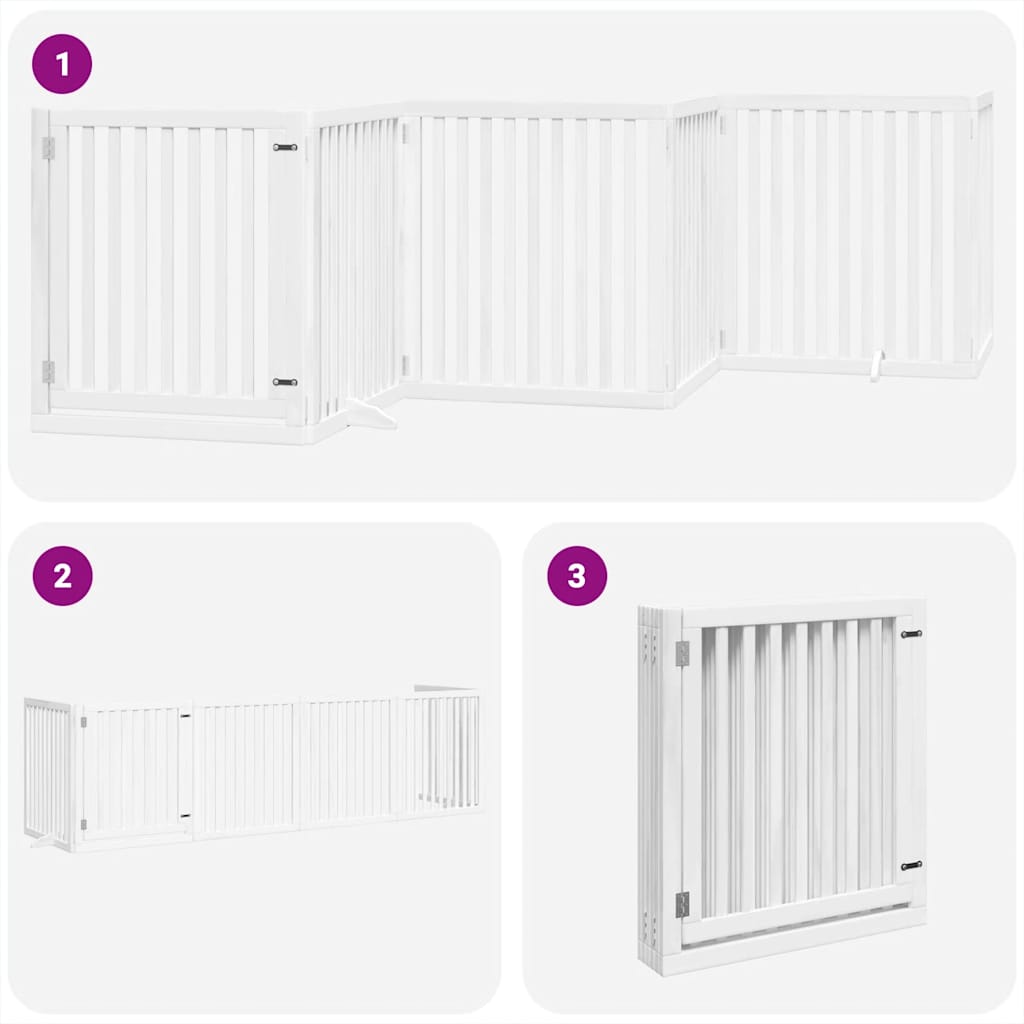 vidaXL Διαχωριστικό Σκύλων/Πόρτα Πτυσσόμενο 6 Πάνελ 480εκ. Ξύλο Λεύκας