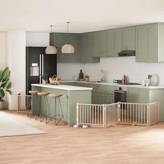 vidaXL Διαχωριστικό Σκύλων/Πόρτα Πτυσσόμενο 12 Πάνελ 960εκ Ξύλο Λεύκας