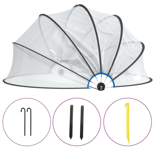 vidaXL Προστατευτικό Κάλυμμα Πισίνας Στρογγυλό 406 x 203 εκ. από PVC