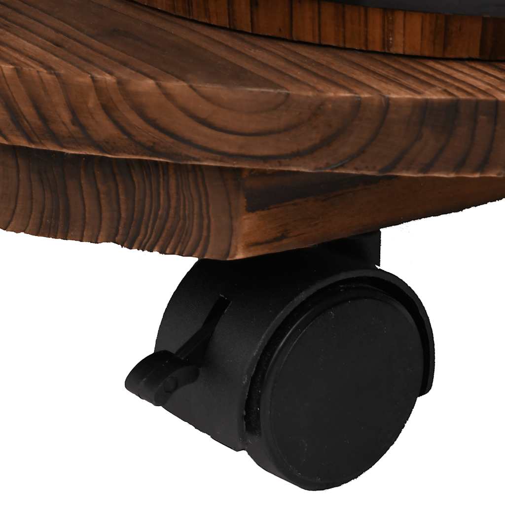 vidaXL Σιντριβάνι με Αντλία και Τροχούς 55x55x80 εκ. Μασίφ Ξύλο Ελάτης