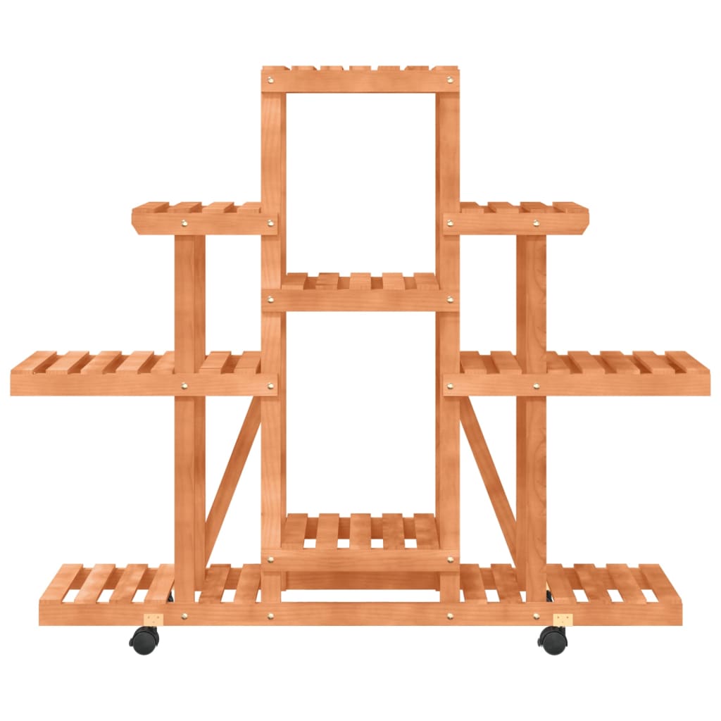 vidaXL Βάση Λουλουδιών με Ρόδες 110x25x101 εκ. από Μασίφ Ξύλο Ελάτης