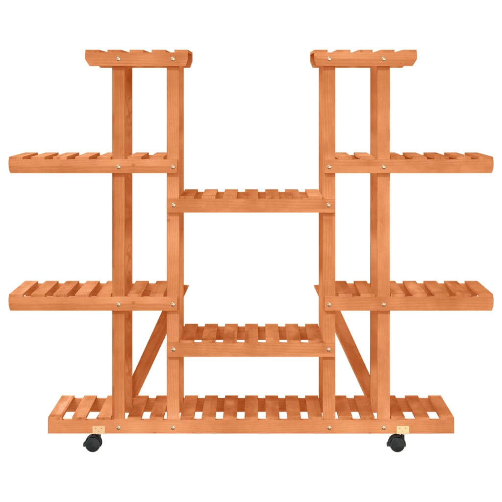 vidaXL Βάση Λουλουδιών με Ρόδες 110x25x115 εκ. από Μασίφ Ξύλο Ελάτης