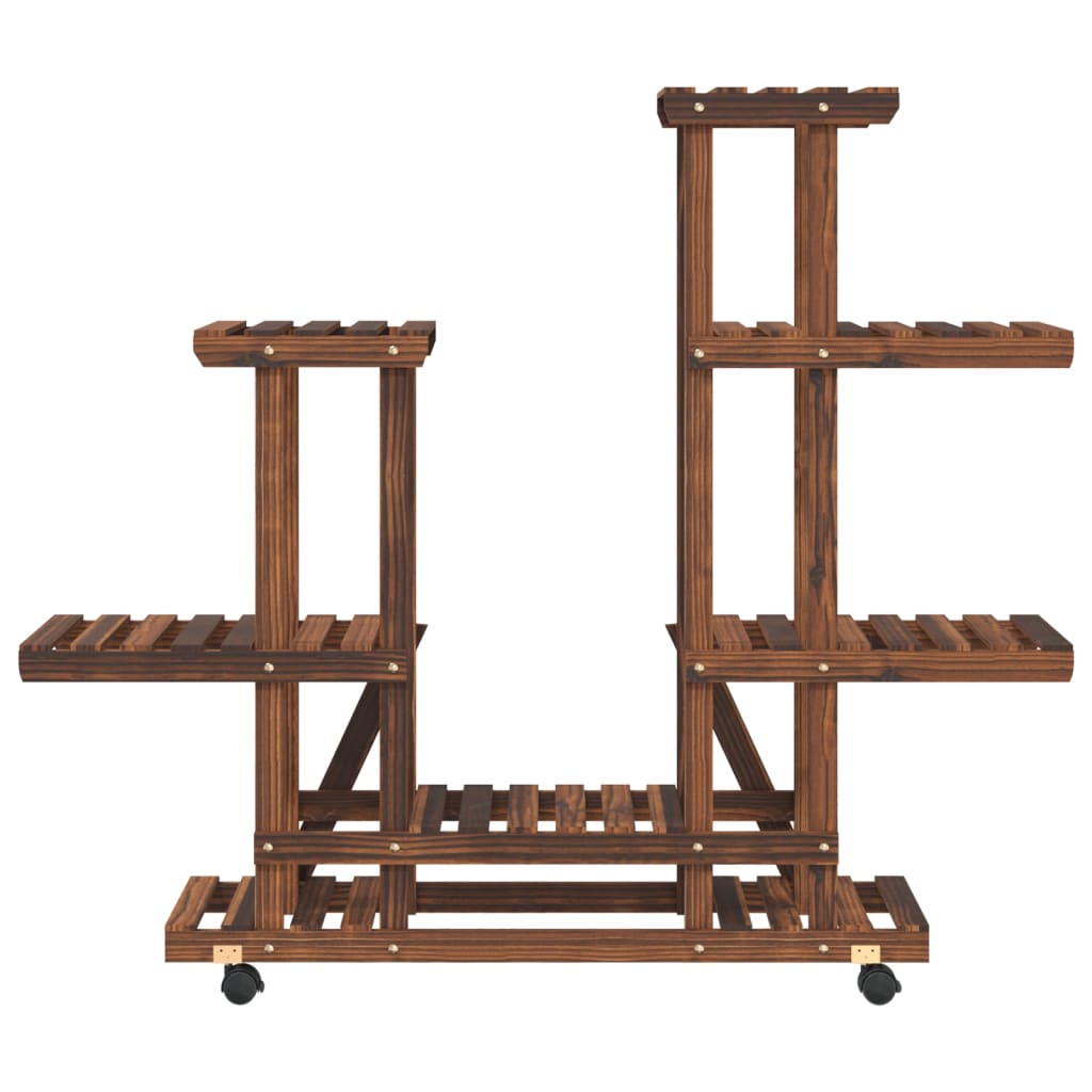 vidaXL Βάση Λουλουδιών Τροχήλατη 95x25x101 εκ. από Μασίφ Ξύλο Ελάτης