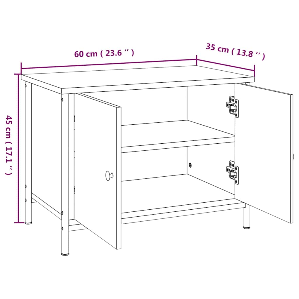 vidaXL Έπιπλο Τηλεόρασης με Πόρτες Γκρι Sonoma 60x35x45 εκ Επεξ. Ξύλο