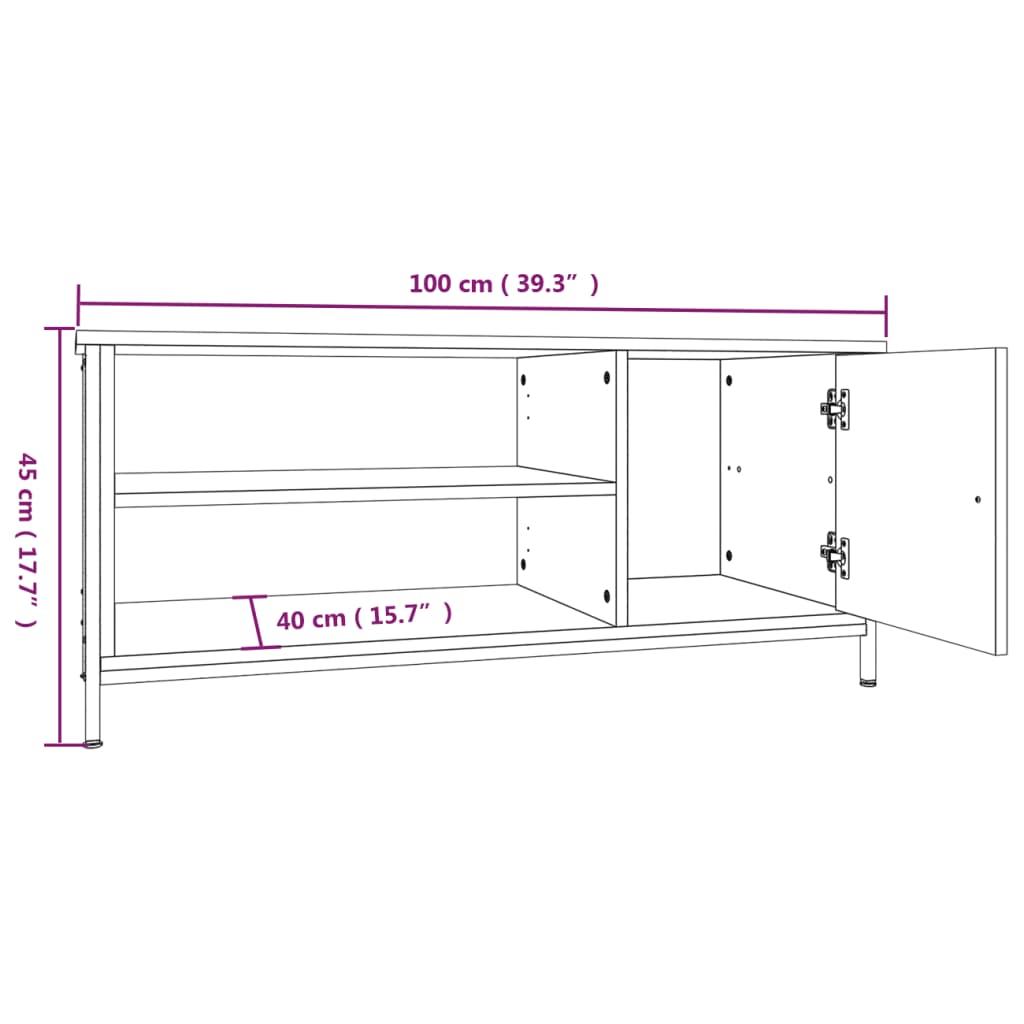 vidaXL Έπιπλο Τηλεόρασης Καπνιστή Δρυς 100x40x45 εκ. Επεξ. Ξύλο