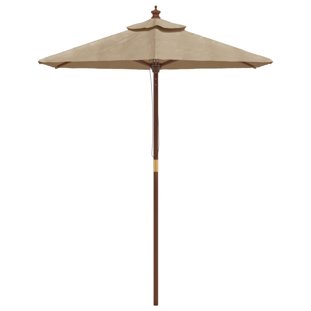 vidaXL Ομπρέλα Κήπου με Ξύλινο Ιστό Taupe 196x231 εκ.