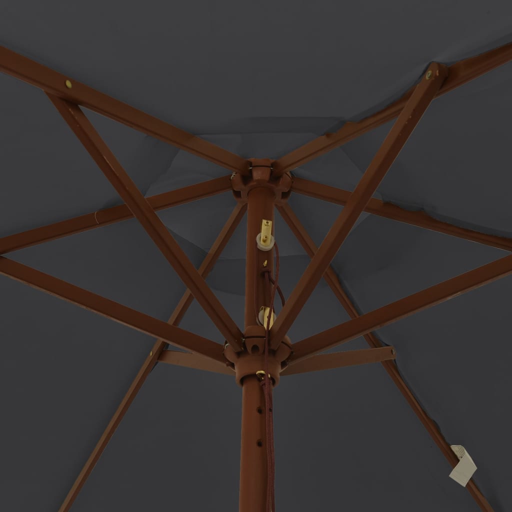 vidaXL Ομπρέλα Κήπου με Ξύλινο Ιστό Μαύρη 196x231 εκ.