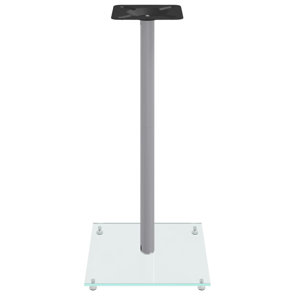 vidaXL Βάσεις Ηχείων με 1 Στήλη 2 τεμ. Ασημί από Ψημένο Γυαλί