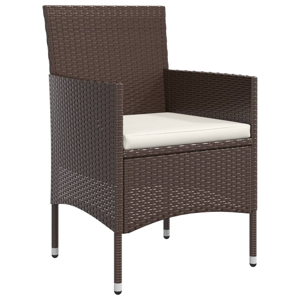 vidaXL Σετ Τραπεζαρίας Κήπου 5 Τεμαχίων Καφέ & Μαύρο με Μαξιλάρια