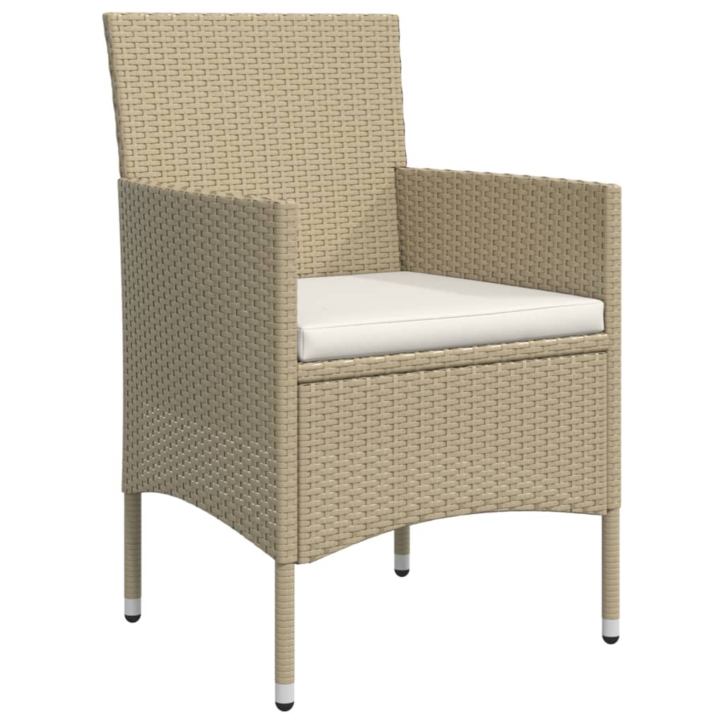 vidaXL Σετ Τραπεζαρίας Κήπου 5 Τεμαχίων Μπεζ και Μαύρο με Μαξιλάρια