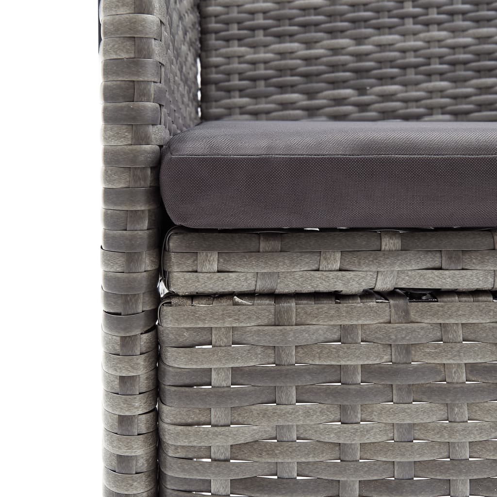 vidaXL Σετ Τραπεζαρίας Κήπου 5 Τεμαχίων Γκρι / Μαύρο με Μαξιλάρια