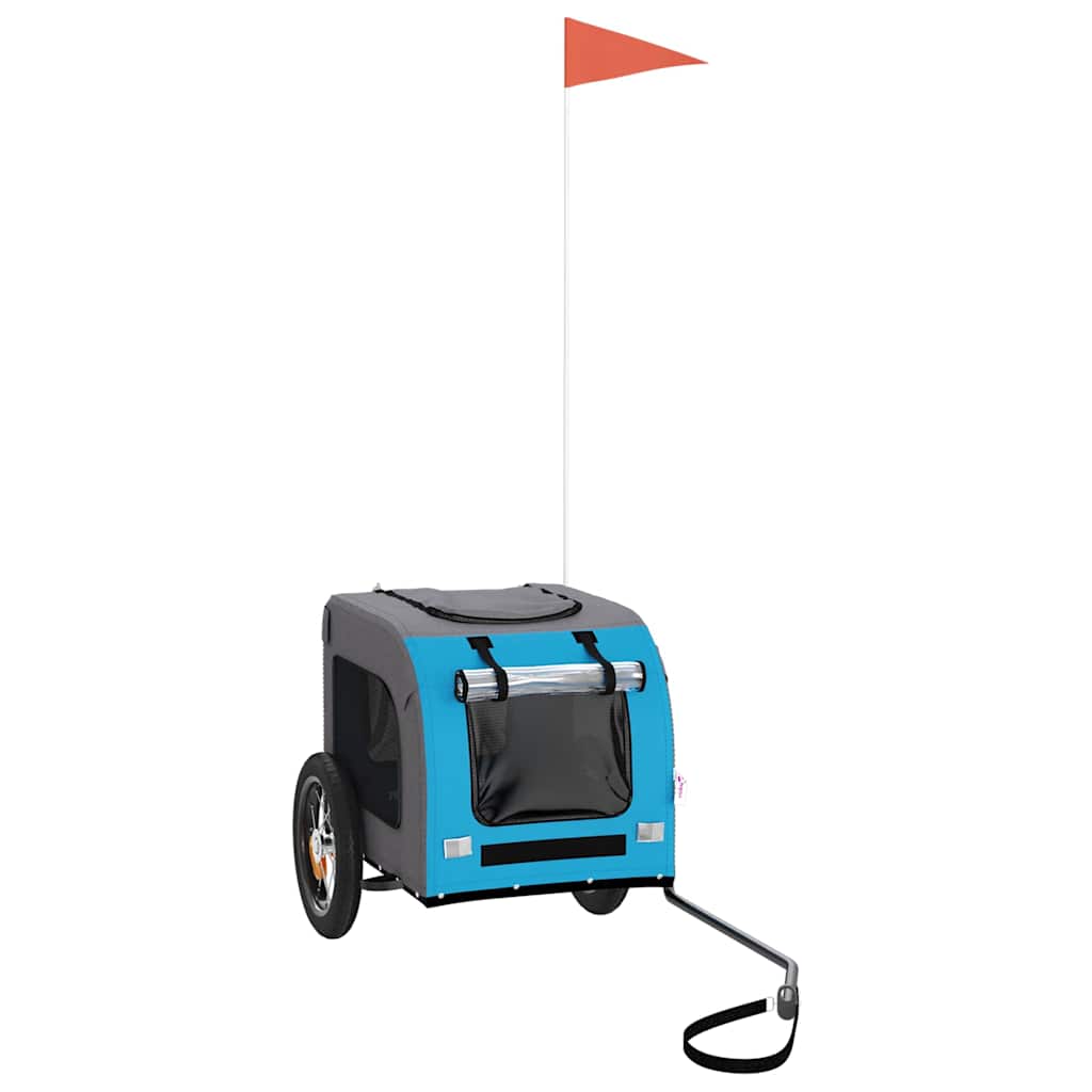 vidaXL Τρέιλερ Ποδηλάτου Κατοικίδιων Μπλε/Γκρι Ύφασμα Oxford/Σίδηρος