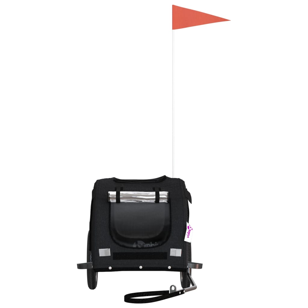 vidaXL Τρέιλερ Ποδηλάτου Κατοικίδιων Μαύρο Ύφασμα Oxford/Σίδηρος