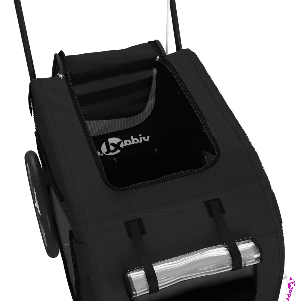 vidaXL Τρέιλερ Ποδηλάτου Κατοικίδιων Μαύρο Ύφασμα Oxford/Σίδηρος