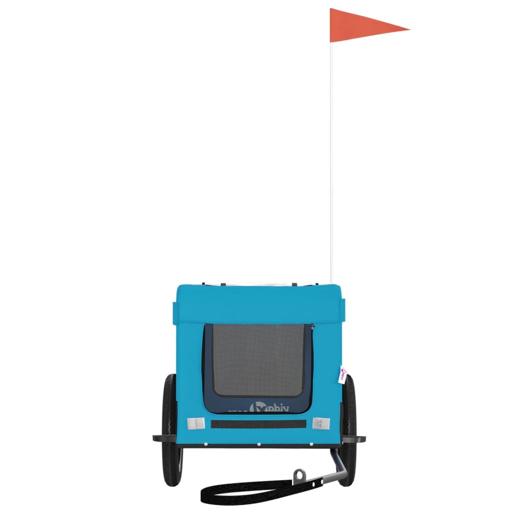 vidaXL Τρέιλερ Ποδηλάτου Κατοικίδιων Μπλε/Μαύρο Ύφασμα Oxford/Σίδηρος