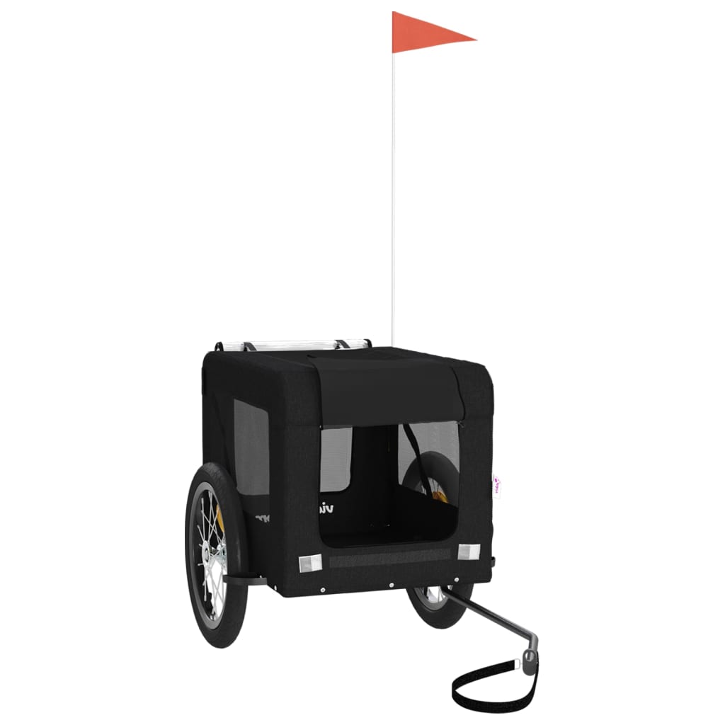 vidaXL Τρέιλερ Ποδηλάτου Κατοικίδιων Μαύρο Ύφασμα Oxford/Σίδηρος