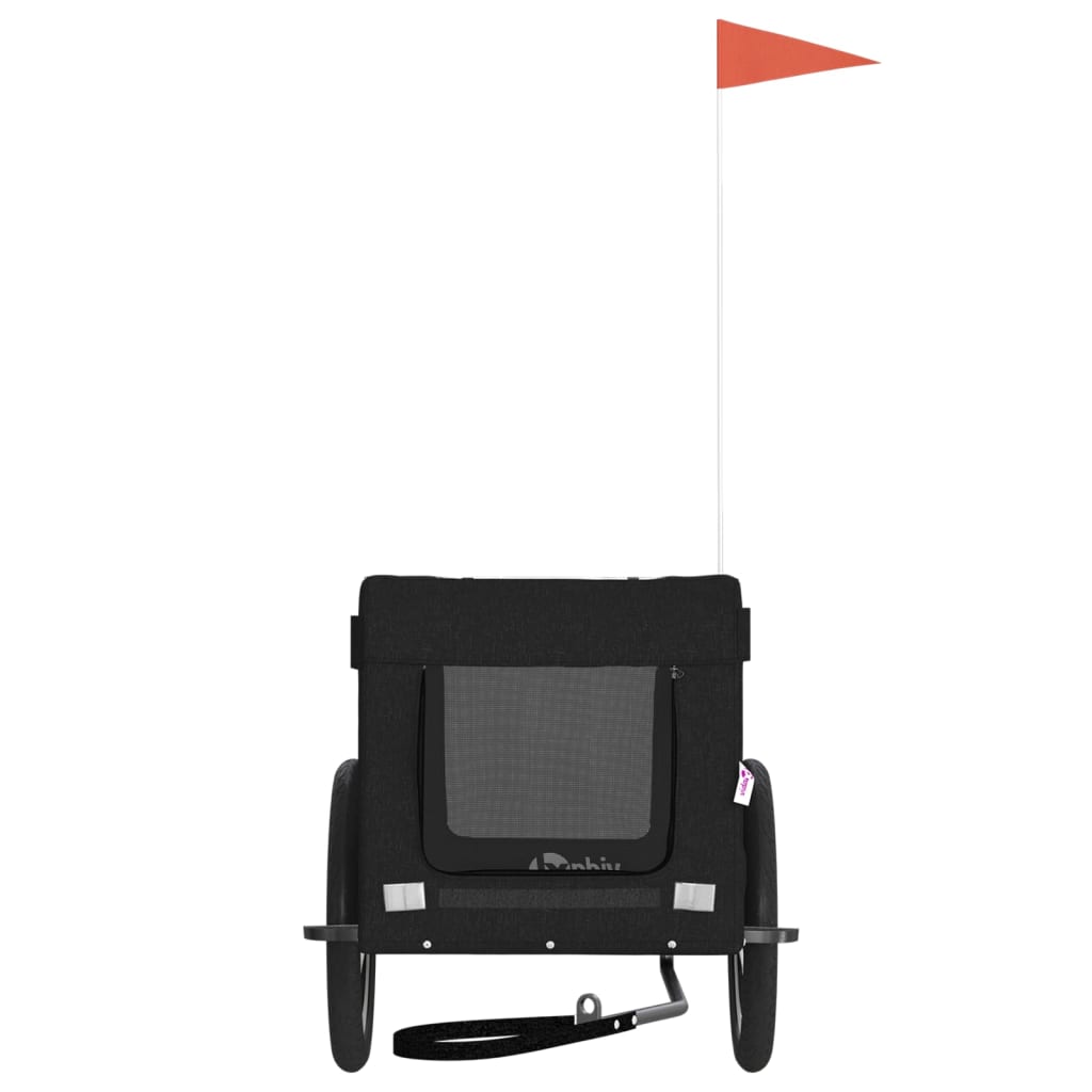 vidaXL Τρέιλερ Ποδηλάτου Κατοικίδιων Μαύρο Ύφασμα Oxford/Σίδηρος