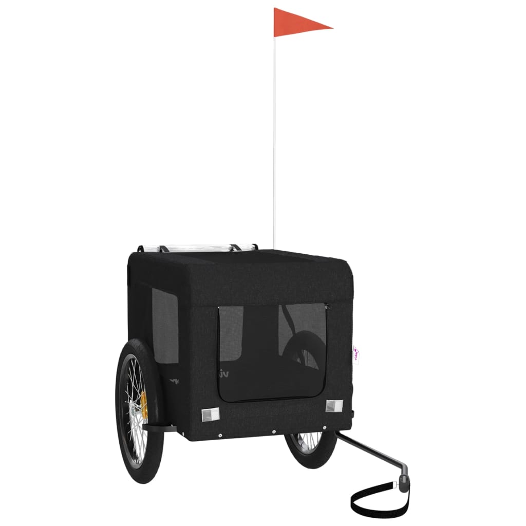 vidaXL Τρέιλερ Ποδηλάτου Κατοικίδιων Μαύρο Ύφασμα Oxford/Σίδηρος
