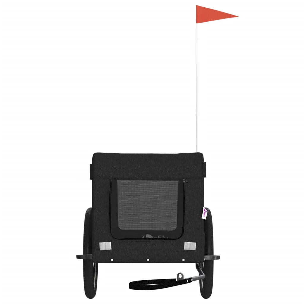 vidaXL Τρέιλερ Ποδηλάτου Κατοικίδιων Μαύρο Ύφασμα Oxford/Σίδηρος