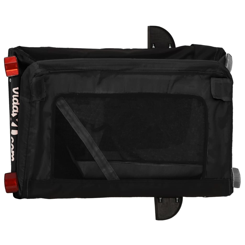 vidaXL Τρέιλερ Ποδηλάτου Κατοικίδιων Μαύρο Ύφασμα Oxford/Σίδηρος