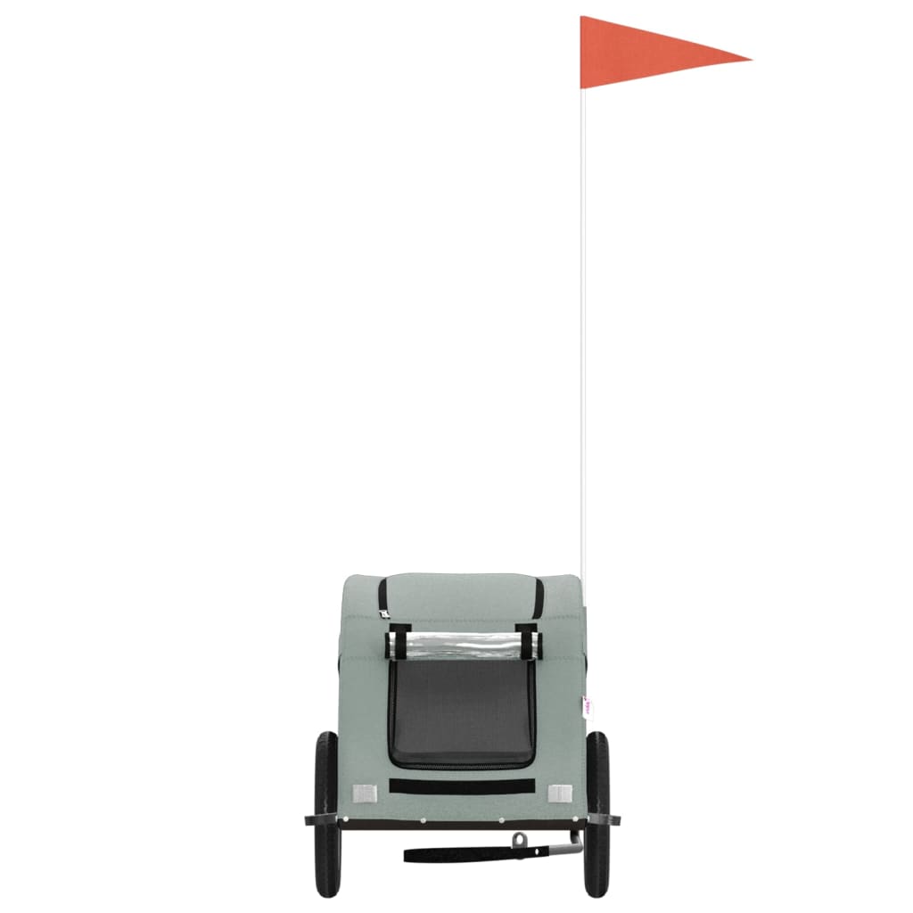 vidaXL Τρέιλερ Ποδηλάτου Κατοικίδιων Γκρι Ύφασμα Oxford/Σίδηρος