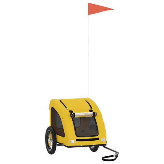 vidaXL Τρέιλερ Ποδηλάτου Κατοικίδιων Κίτρινο Ύφασμα Oxford/Σίδηρο