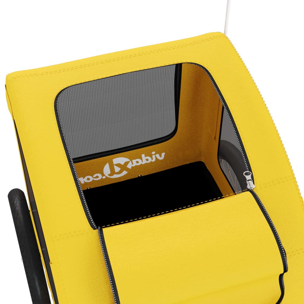 vidaXL Τρέιλερ Ποδηλάτου Κατοικίδιων Κίτρινο Ύφασμα Oxford/Σίδηρο