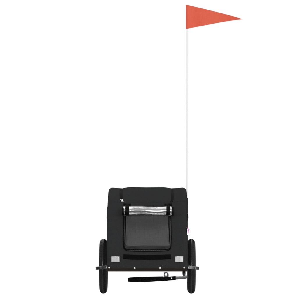 vidaXL Τρέιλερ Ποδηλάτου Κατοικίδιων Μαύρο Ύφασμα Oxford/Σίδηρος