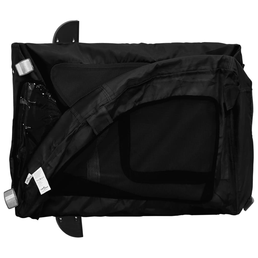 vidaXL Τρέιλερ Ποδηλάτου Κατοικίδιων Μαύρο Ύφασμα Oxford/Σίδηρος