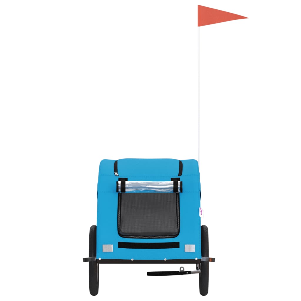 vidaXL Τρέιλερ Ποδηλάτου Κατοικίδιων Μπλε Ύφασμα Oxford/Σίδηρος