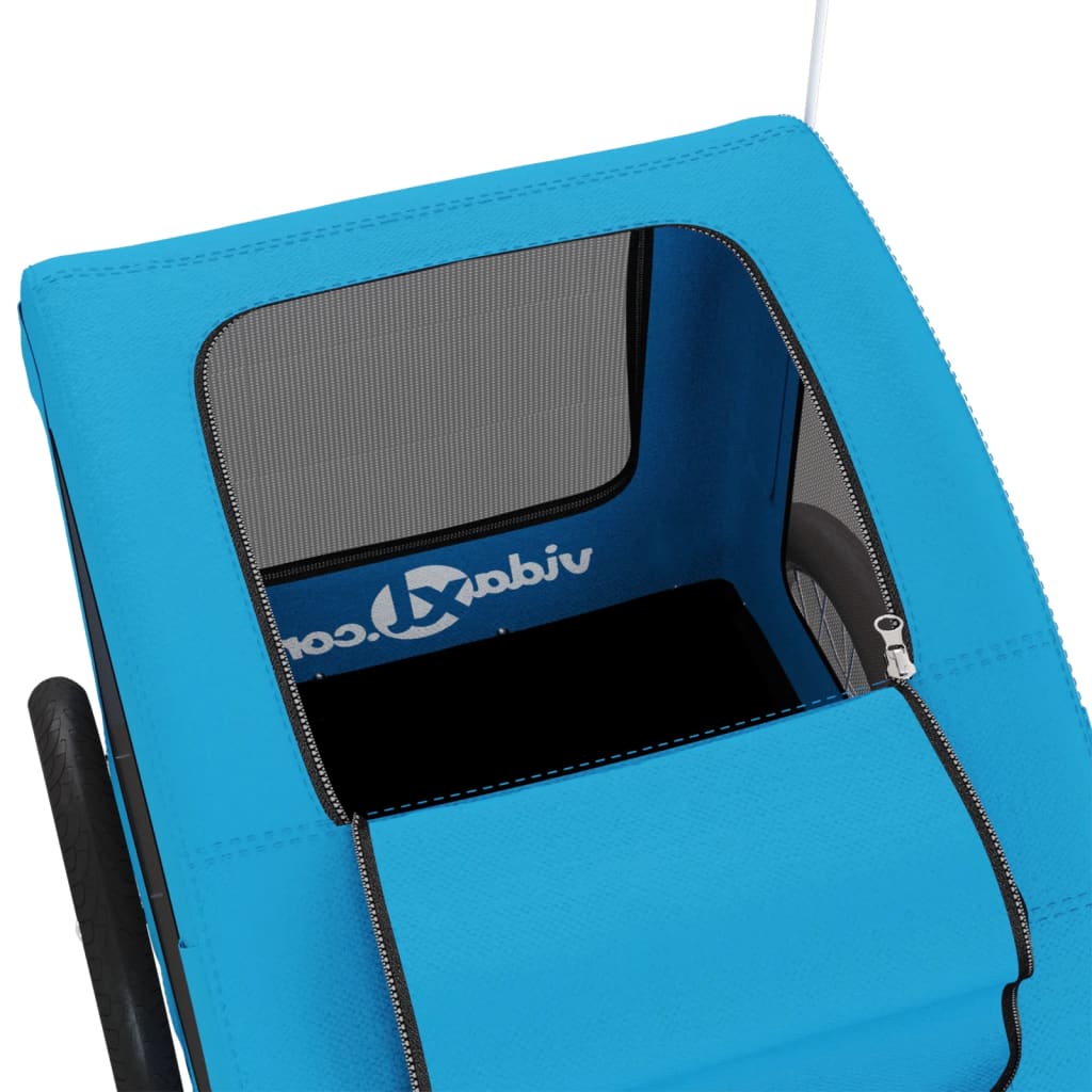 vidaXL Τρέιλερ Ποδηλάτου Κατοικίδιων Μπλε Ύφασμα Oxford/Σίδηρος