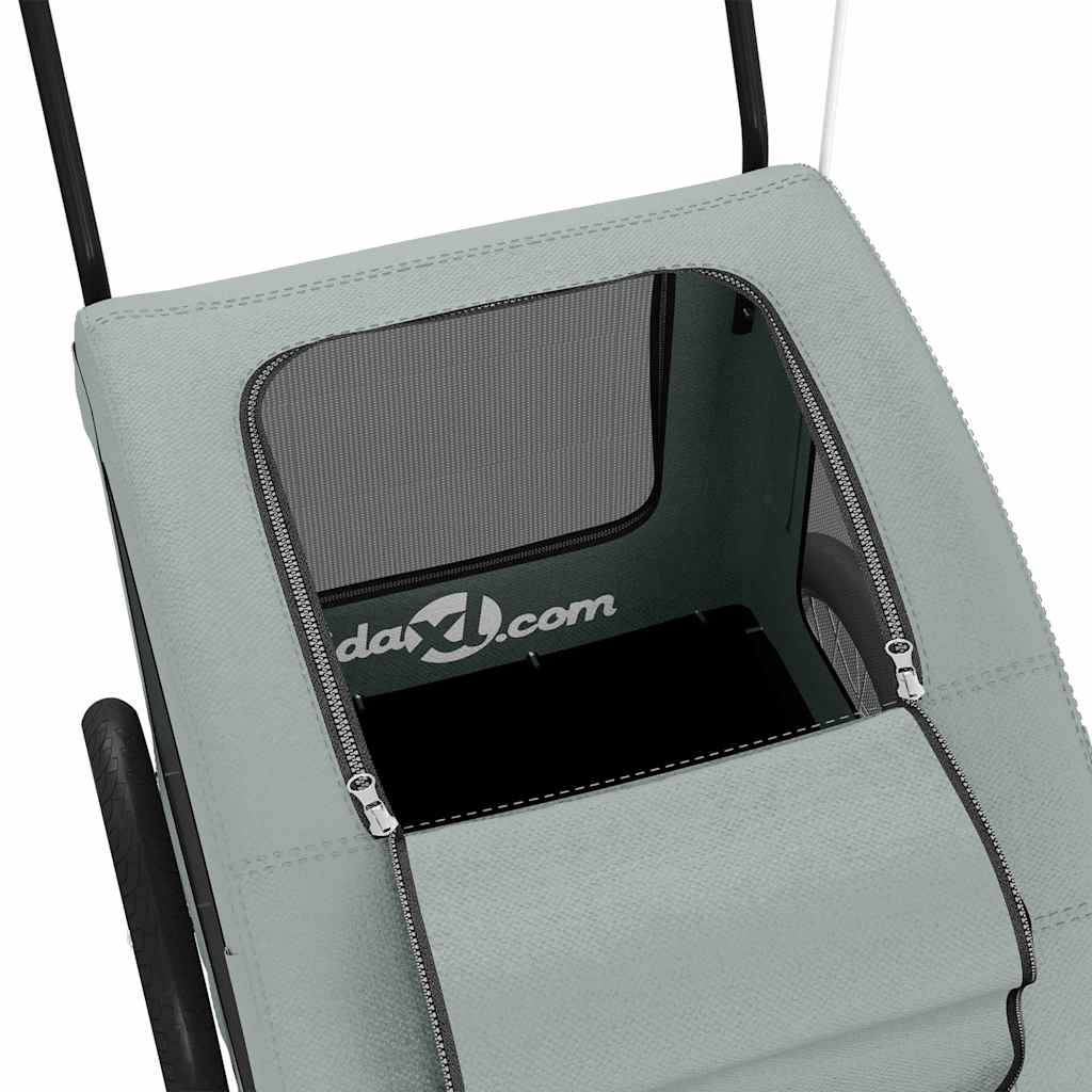 vidaXL Τρέιλερ Ποδηλάτου Κατοικίδιων Γκρι Ύφασμα Oxford/Σίδηρος