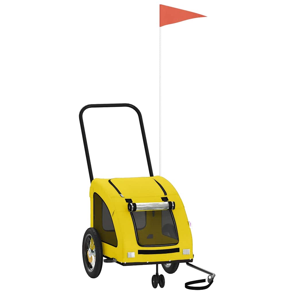 vidaXL Τρέιλερ Ποδηλάτου Κατοικίδιων Κίτρινο Ύφασμα Oxford/Σίδηρο