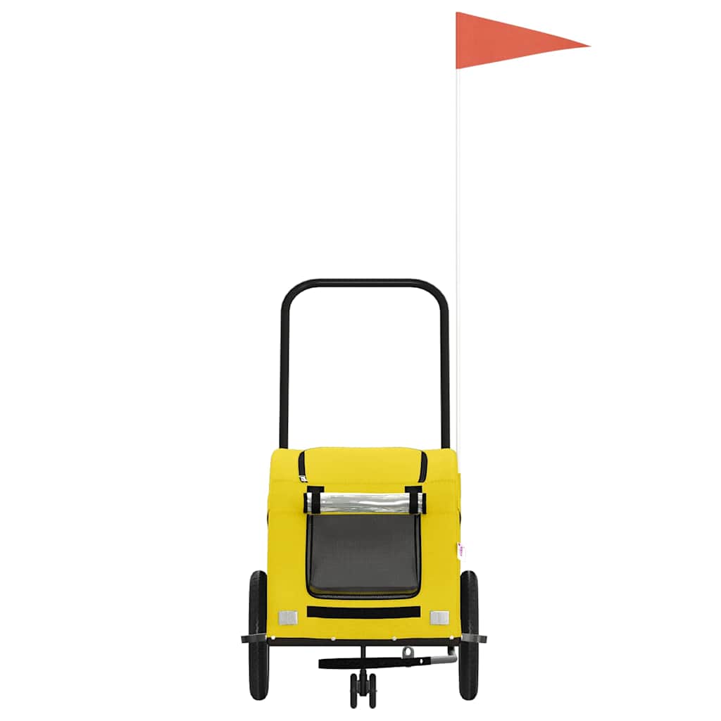 vidaXL Τρέιλερ Ποδηλάτου Κατοικίδιων Κίτρινο Ύφασμα Oxford/Σίδηρο