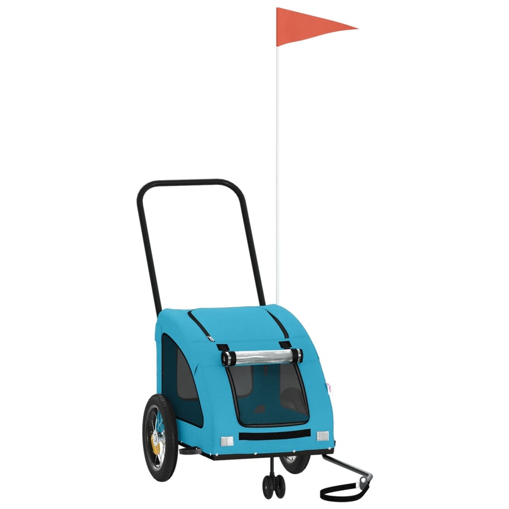 vidaXL Τρέιλερ Ποδηλάτου Κατοικίδιων Μπλε Ύφασμα Oxford/Σίδηρος