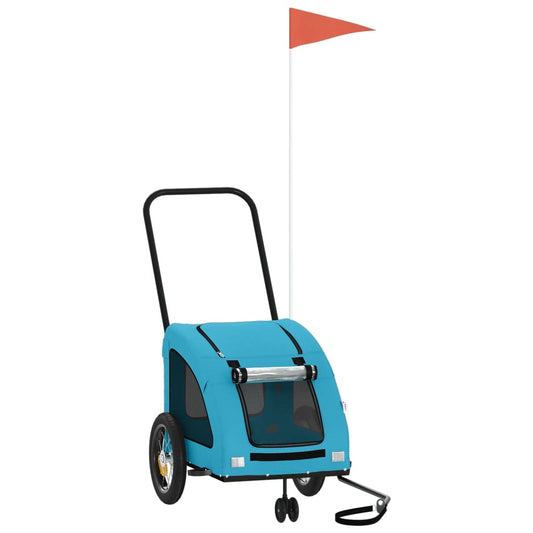 vidaXL Τρέιλερ Ποδηλάτου Κατοικίδιων Μπλε Ύφασμα Oxford/Σίδηρος