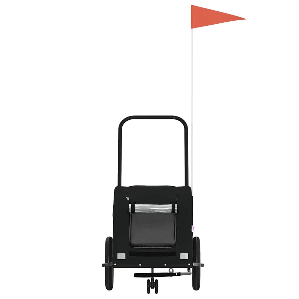 vidaXL Τρέιλερ Ποδηλάτου Κατοικίδιων Μαύρο Ύφασμα Oxford/Σίδηρος