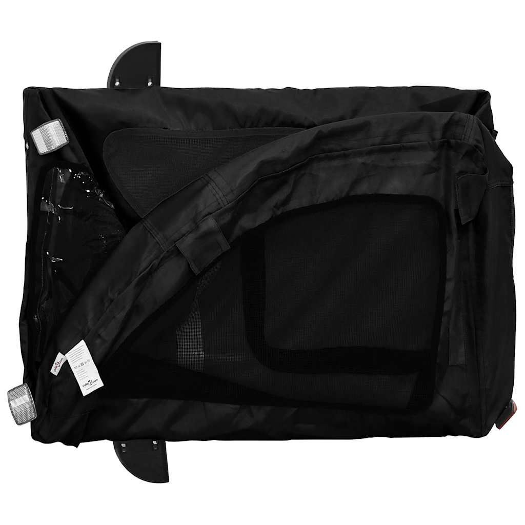 vidaXL Τρέιλερ Ποδηλάτου Κατοικίδιων Μαύρο Ύφασμα Oxford/Σίδηρος