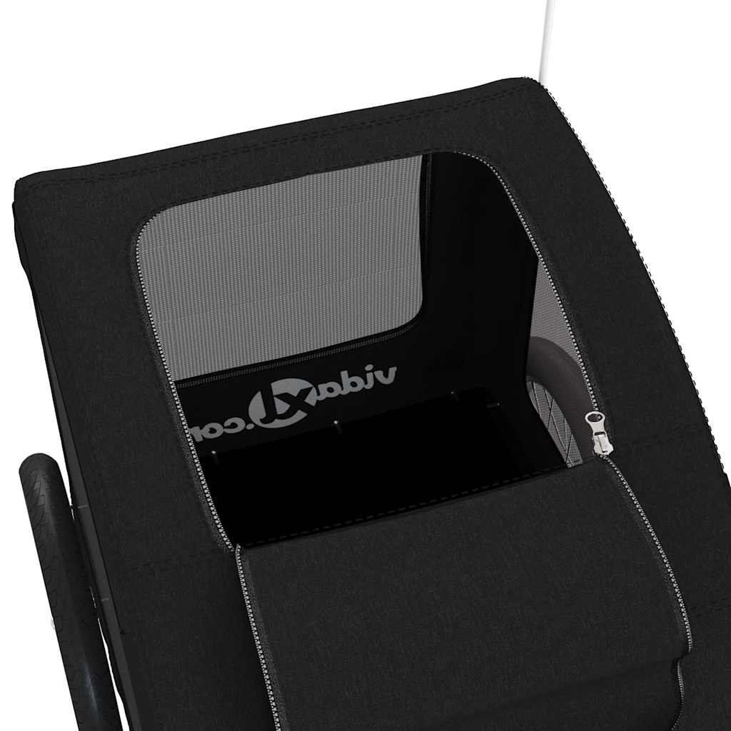 vidaXL Τρέιλερ Ποδηλάτου Κατοικίδιων Μαύρο Ύφασμα Oxford/Σίδηρος