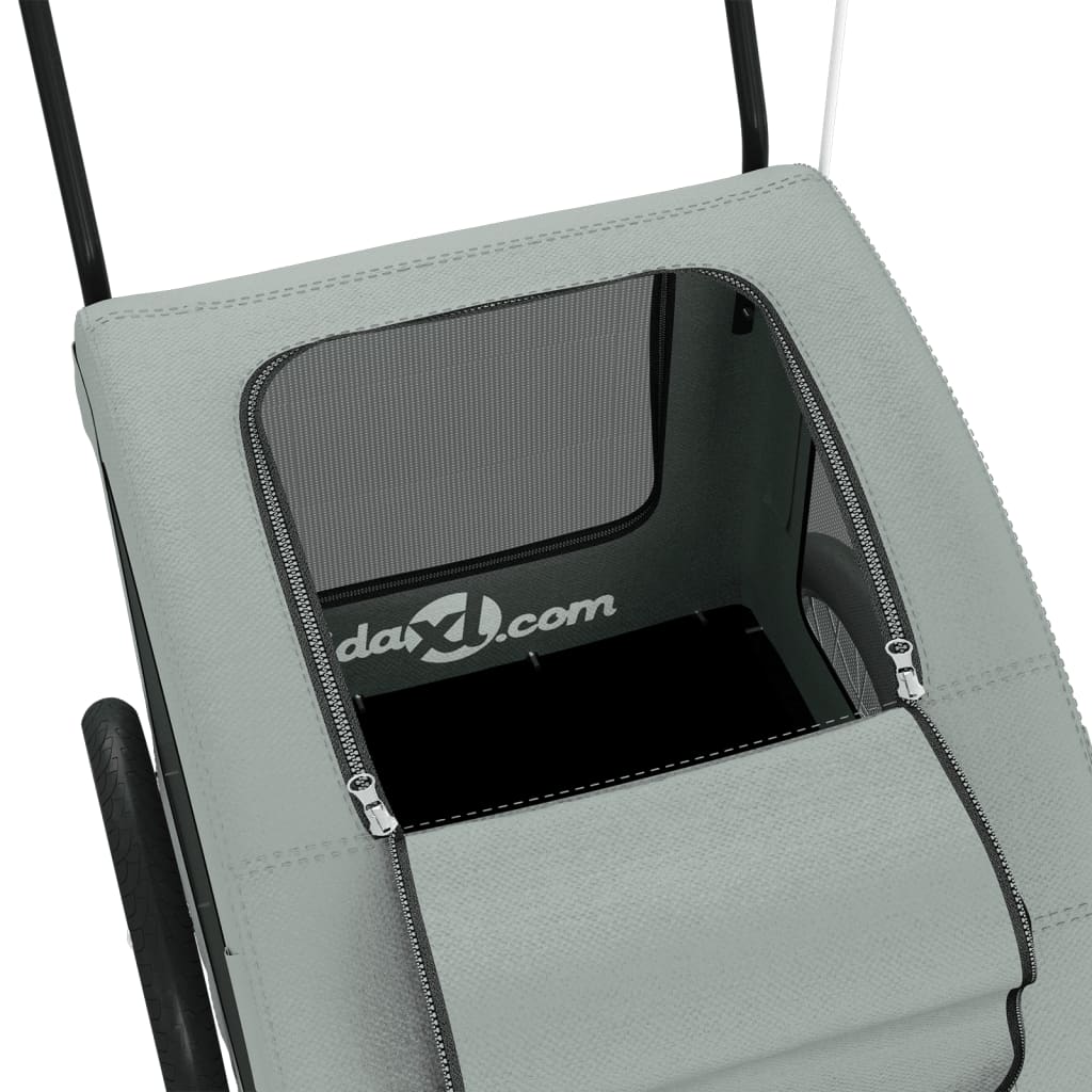 vidaXL Τρέιλερ Ποδηλάτου Κατοικίδιων Γκρι Ύφασμα Oxford/Σίδηρος