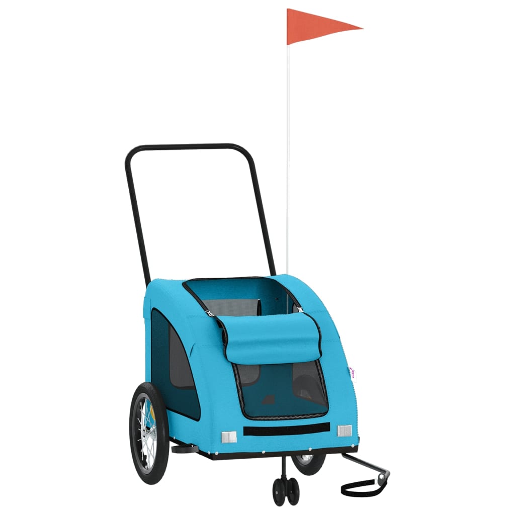 vidaXL Τρέιλερ Ποδηλάτου Κατοικίδιων Μπλε Ύφασμα Oxford/Σίδηρος