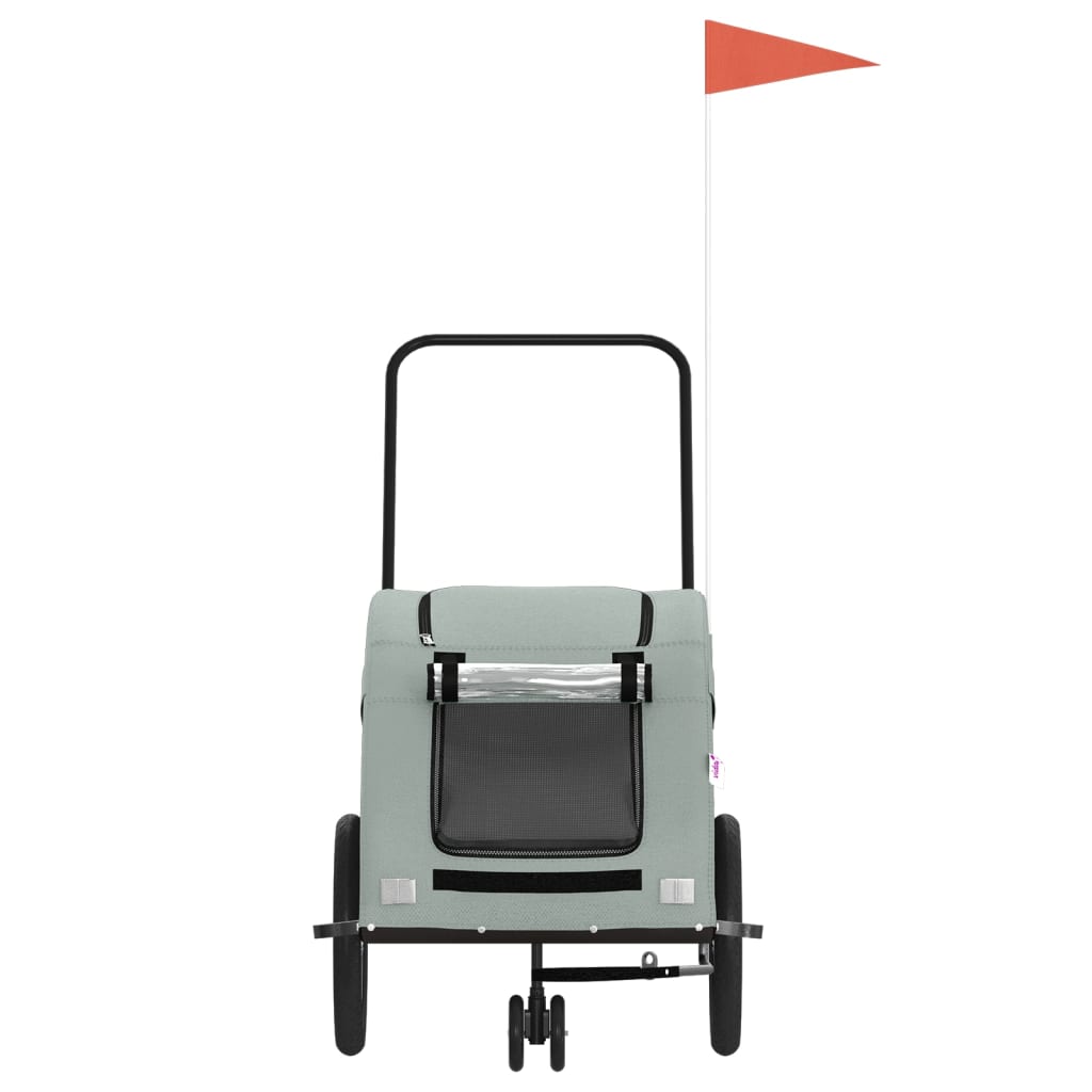 vidaXL Τρέιλερ Ποδηλάτου Κατοικίδιων Γκρι Ύφασμα Oxford/Σίδηρος