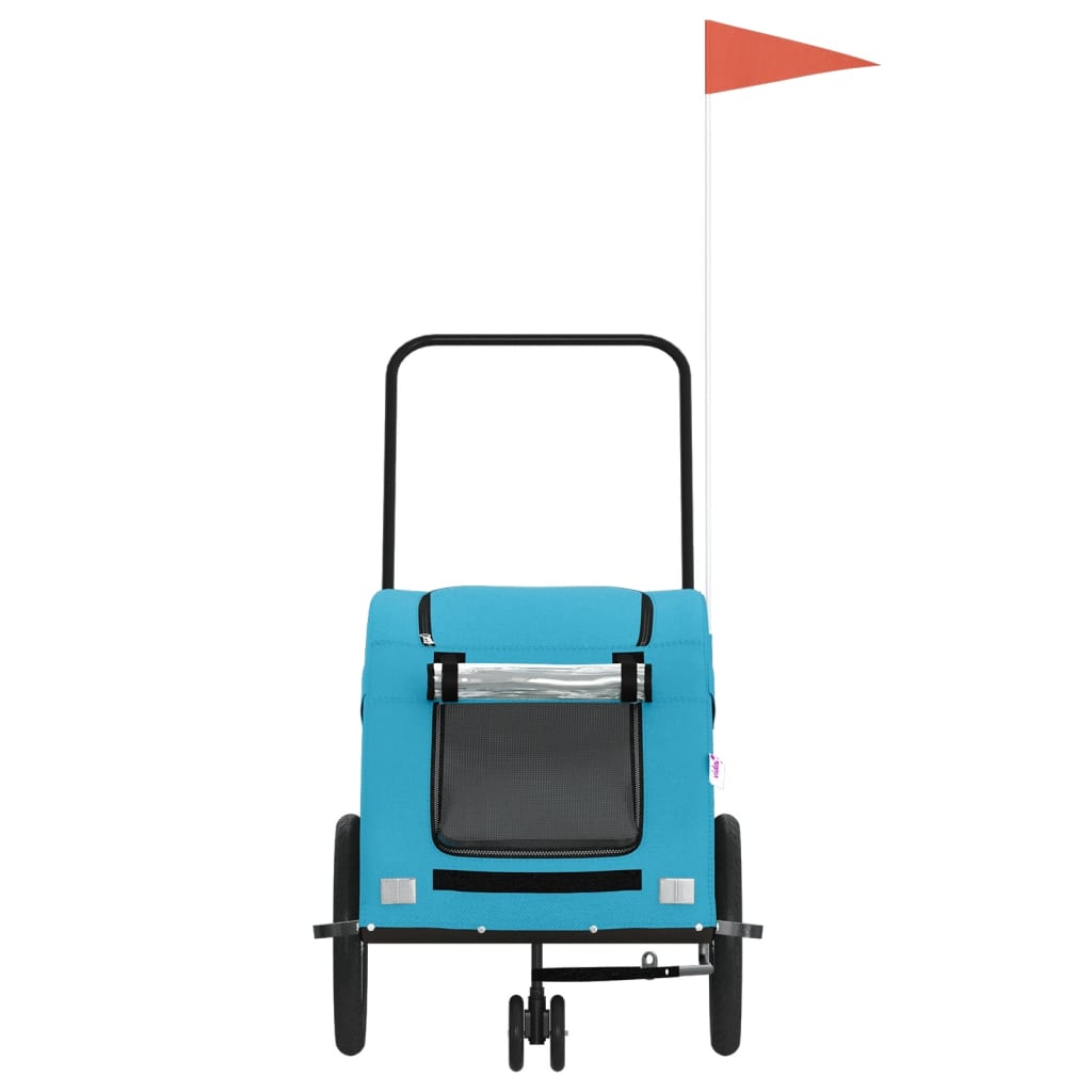 vidaXL Τρέιλερ Ποδηλάτου Κατοικίδιων Μπλε Ύφασμα Oxford/Σίδηρος