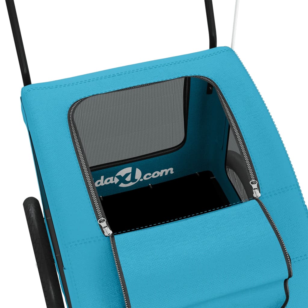 vidaXL Τρέιλερ Ποδηλάτου Κατοικίδιων Μπλε Ύφασμα Oxford/Σίδηρος