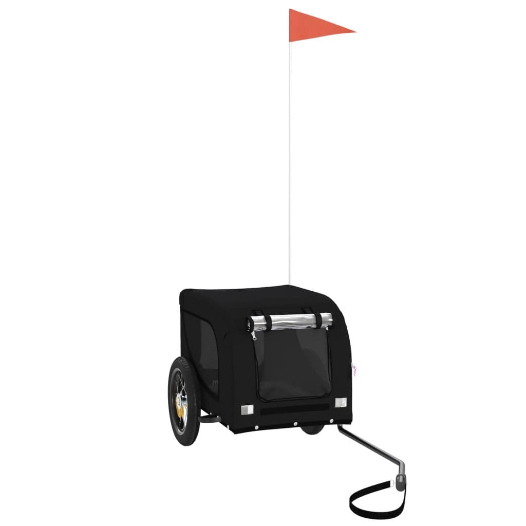 vidaXL Τρέιλερ Ποδηλάτου Κατοικίδιων Μαύρο Ύφασμα Oxford/Σίδηρος