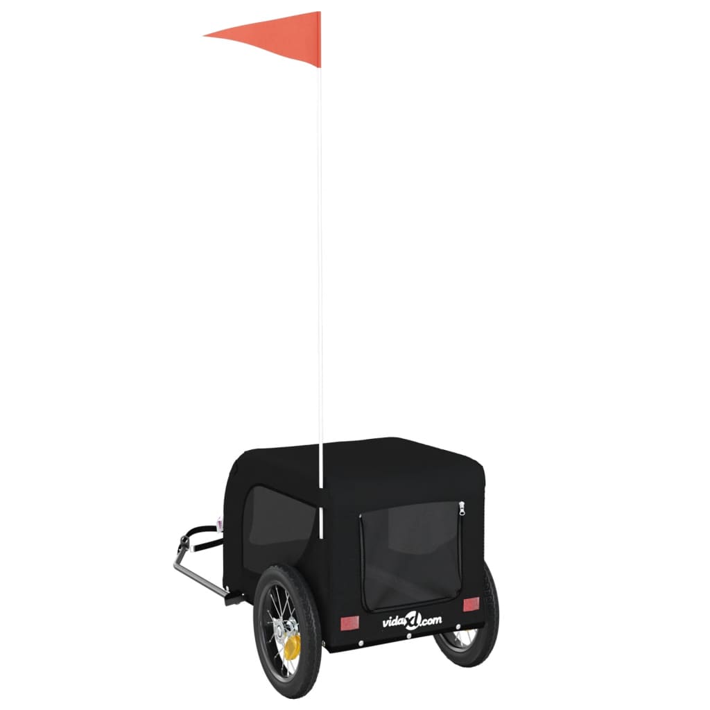 vidaXL Τρέιλερ Ποδηλάτου Κατοικίδιων Μαύρο Ύφασμα Oxford/Σίδηρος