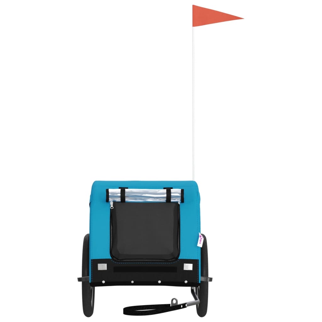 vidaXL Τρέιλερ Ποδηλάτου Κατοικίδιων Μπλε/Μαύρο Ύφασμα Oxford/Σίδηρος